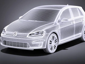 Volkswagen E-Golf 2016 vray 3D Model