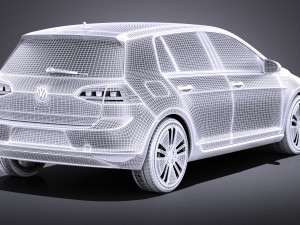 Volkswagen E-Golf 2016 vray Model 3D