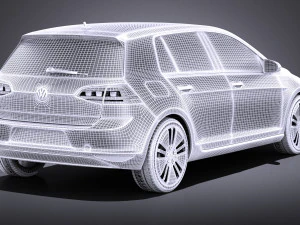 Volkswagen E-Golf 2016 vray 3D Model