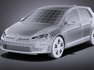 Volkswagen E-Golf 2016 vray 3D Model