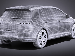 Volkswagen E-Golf 2016 vray Model 3D