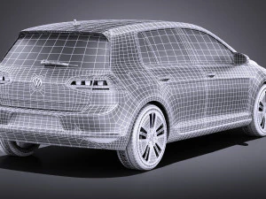 Volkswagen E-Golf 2016 vray 3D Model
