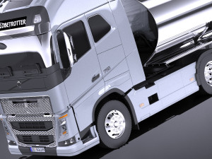 Volvo FH16 Globtrotter Tanker 2013-2015 vray Modello 3D