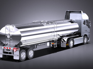 Volvo FH16 Globtrotter Tanker 2013-2015 vray Modello 3D