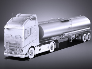 Volvo FH16 Globtrotter Tanker 2013-2015 vray Modello 3D