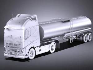 Volvo FH16 Globtrotter Tanker 2013-2015 vray 3D Model
