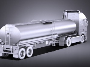 Volvo FH16 Globtrotter Tanker 2013-2015 vray Modello 3D
