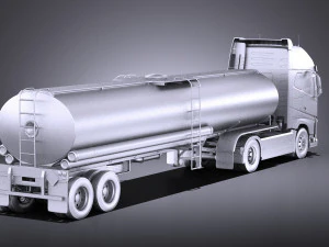 Volvo FH16 Globtrotter Tanker 2013-2015 vray 3D Model