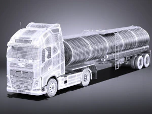 Volvo FH16 Globtrotter Tanker 2013-2015 vray 3D Model