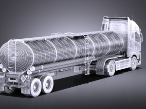 Volvo FH16 Globtrotter Tanker 2013-2015 vray Modello 3D
