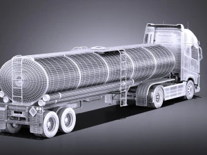 Volvo FH16 Globtrotter Tanker 2013-2015 vray 3D Model