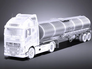 Volvo FH16 Globtrotter Tanker 2013-2015 vray 3D Model