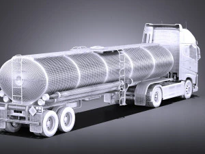 Volvo FH16 Globtrotter Tanker 2013-2015 vray 3D Model