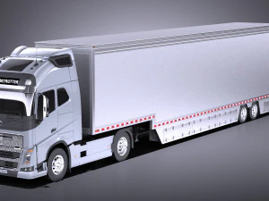 沃尔沃 FH16 Globtrotter 拖车 2013 vray 3D 模型