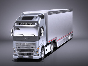 Volvo FH16 Globtrotter Trailer 2013 vray Model 3D