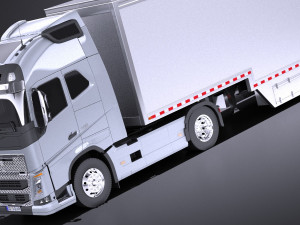 Volvo FH16 Globtrotter Trailer 2013 vray Model 3D