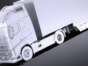 Volvo FH16 Globtrotter Trailer 2013 vray Model 3D