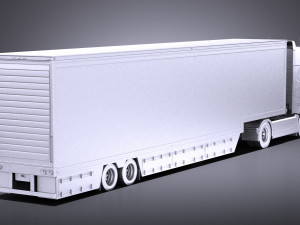 Volvo FH16 Globtrotter Trailer 2013 vray Model 3D