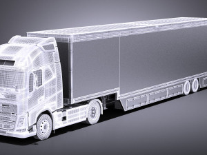 Volvo FH16 Globtrotter Trailer 2013 vray Model 3D