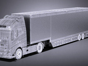 Volvo FH16 Globtrotter Trailer 2013 vray Model 3D