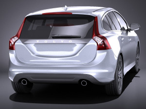 Volvo V60 2014 vray Modello 3D