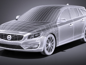 Volvo V60 2014 vray Modello 3D