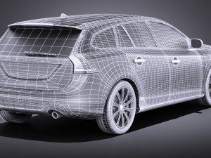 Volvo V60 2014 vray Modello 3D