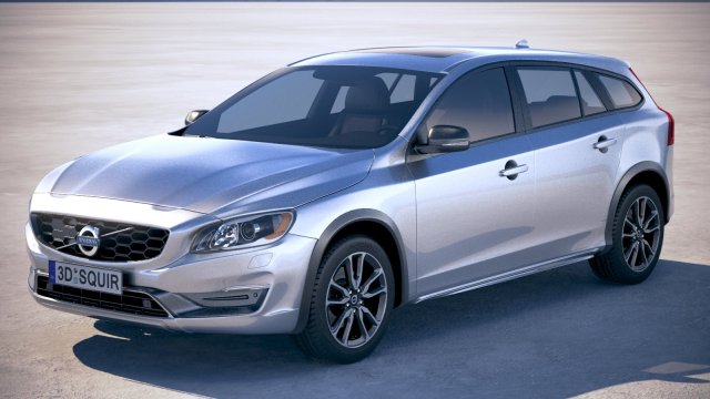 Volvo V60 Cross Country 2016 3D Модель .c4d .max .obj .3ds .fbx .stl .blend