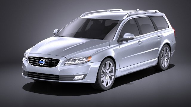 Volvo V70 2014 vray 3D Model .c4d .max .obj .3ds .fbx .stl .blend 