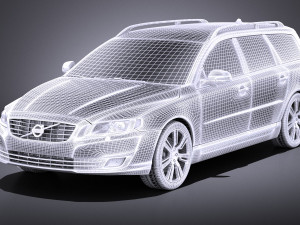 Volvo V70 2014 vray 3D Model
