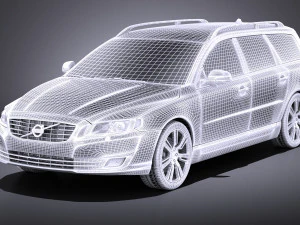 Volvo V70 2014 vray 3D Model