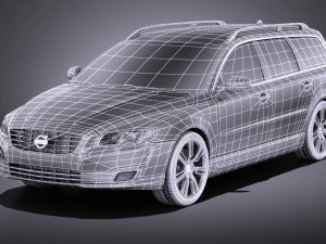 Volvo V70 2014 vray 3D Model
