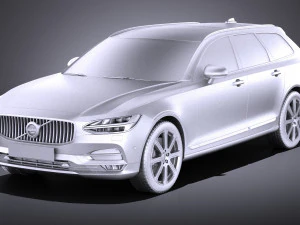 Volvo V90 Estate 2017 vray 3D Model