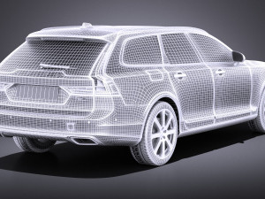 Volvo V90 Estate 2017 vray 3D Model