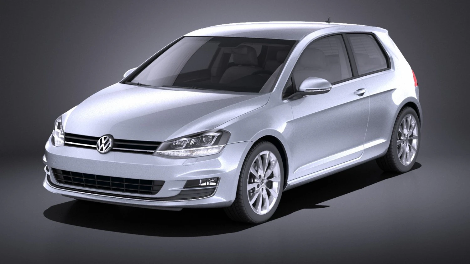 Volkswagen Golf VII 3-doors 2013 vray 3D Model .c4d .max .obj .3ds .fbx .stl .blend 