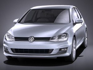 Volkswagen Golf VII 3-doors 2013 vray Model 3D