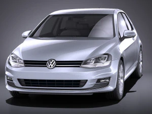 Volkswagen Golf VII 3-doors 2013 vray 3D Model