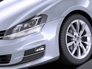 Volkswagen Golf VII 3-doors 2013 vray 3D Model