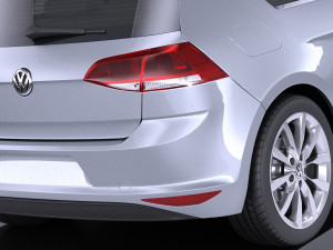 Volkswagen Golf VII 3-doors 2013 vray Model 3D