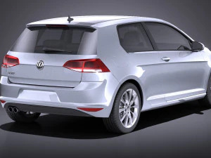 Volkswagen Golf VII 3-doors 2013 vray 3D Model