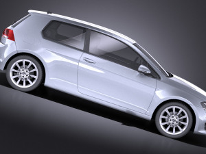 Volkswagen Golf VII 3-doors 2013 vray Model 3D