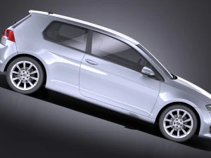 Volkswagen Golf VII 3-doors 2013 vray 3D Model