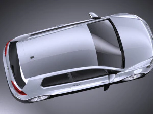 Volkswagen Golf VII 3-doors 2013 vray 3D Model