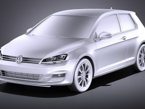 Volkswagen Golf VII 3-doors 2013 vray Model 3D