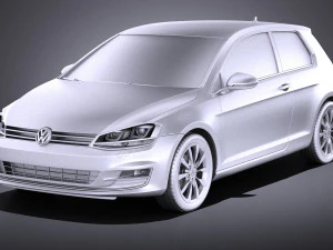 Volkswagen Golf VII 3-doors 2013 vray 3D Model