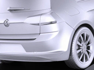 Volkswagen Golf VII 3-doors 2013 vray 3D Model