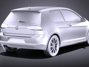Volkswagen Golf VII 3-doors 2013 vray Model 3D