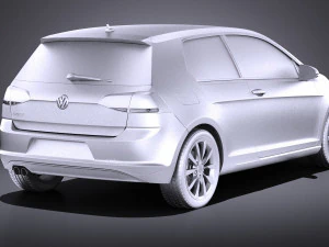 Volkswagen Golf VII 3-doors 2013 vray 3D Model