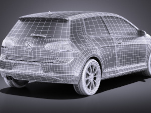 Volkswagen Golf VII 3-doors 2013 vray Model 3D