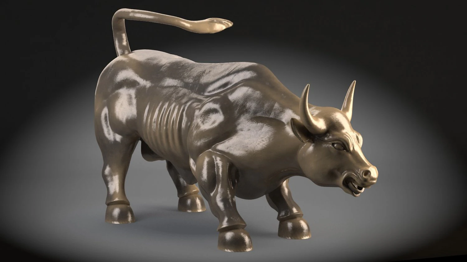 Wallstreet Bull Sculpture 3D Model .c4d .max .obj .3ds .fbx .stl .blend